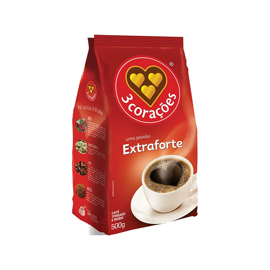 Café 3 Corações Extra Forte Pouch 500g | Supermercado Cooperativa Consul